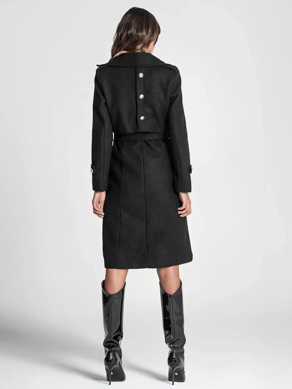 Casaco Comprido com Botões Militar