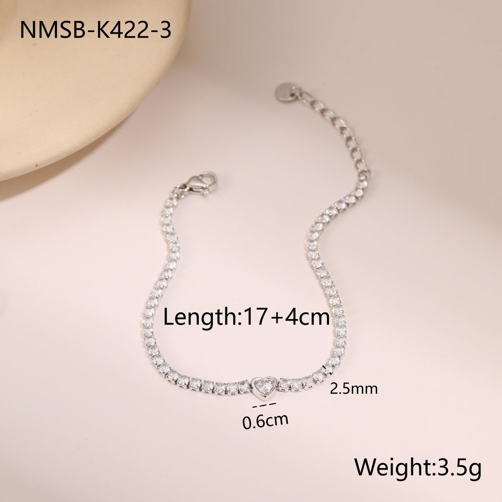 Pulsera de corazón de cristal