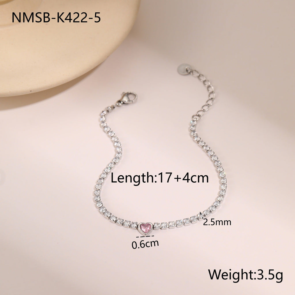 Pulsera de corazón de cristal