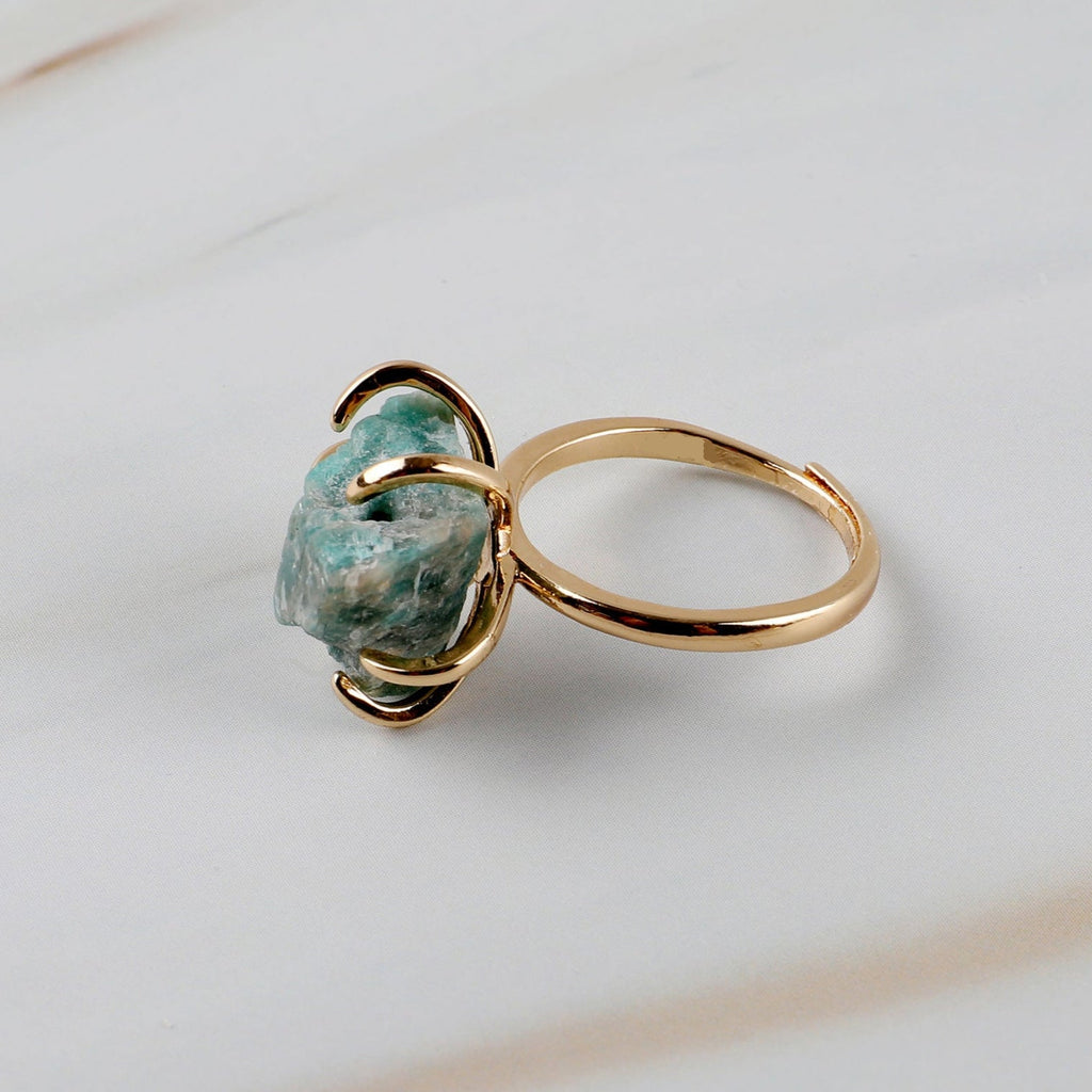 Anel de Cristal e Pedra Natural