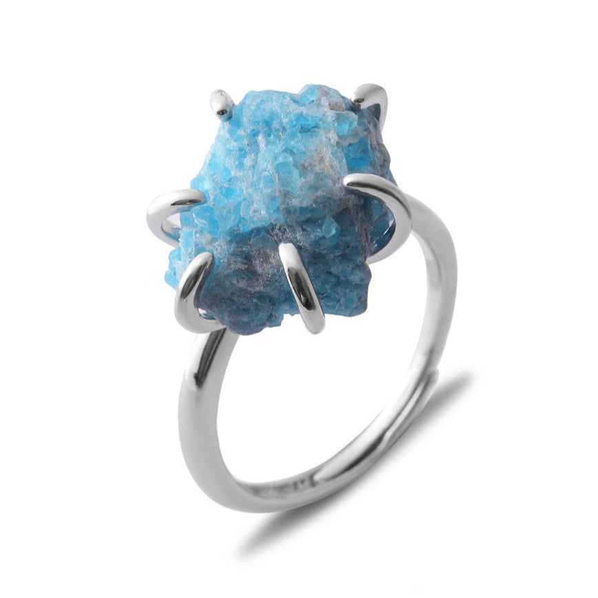 Anel de Cristal e Pedra Natural