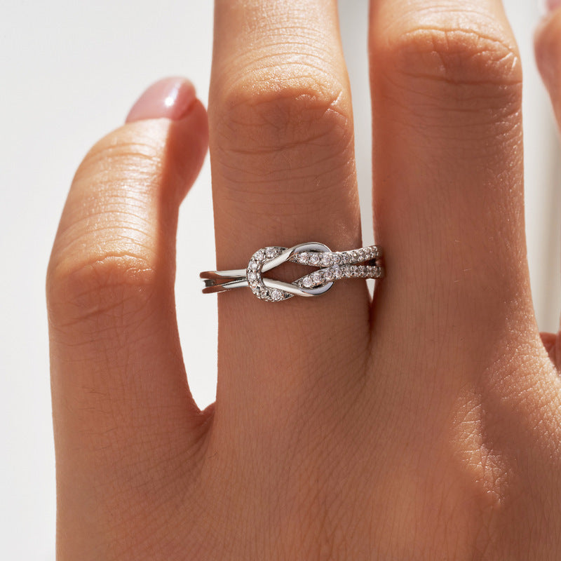 Anel Nó com Zircónia