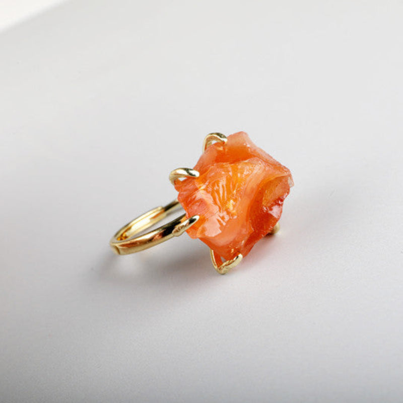 Anel de Cristal e Pedra Natural