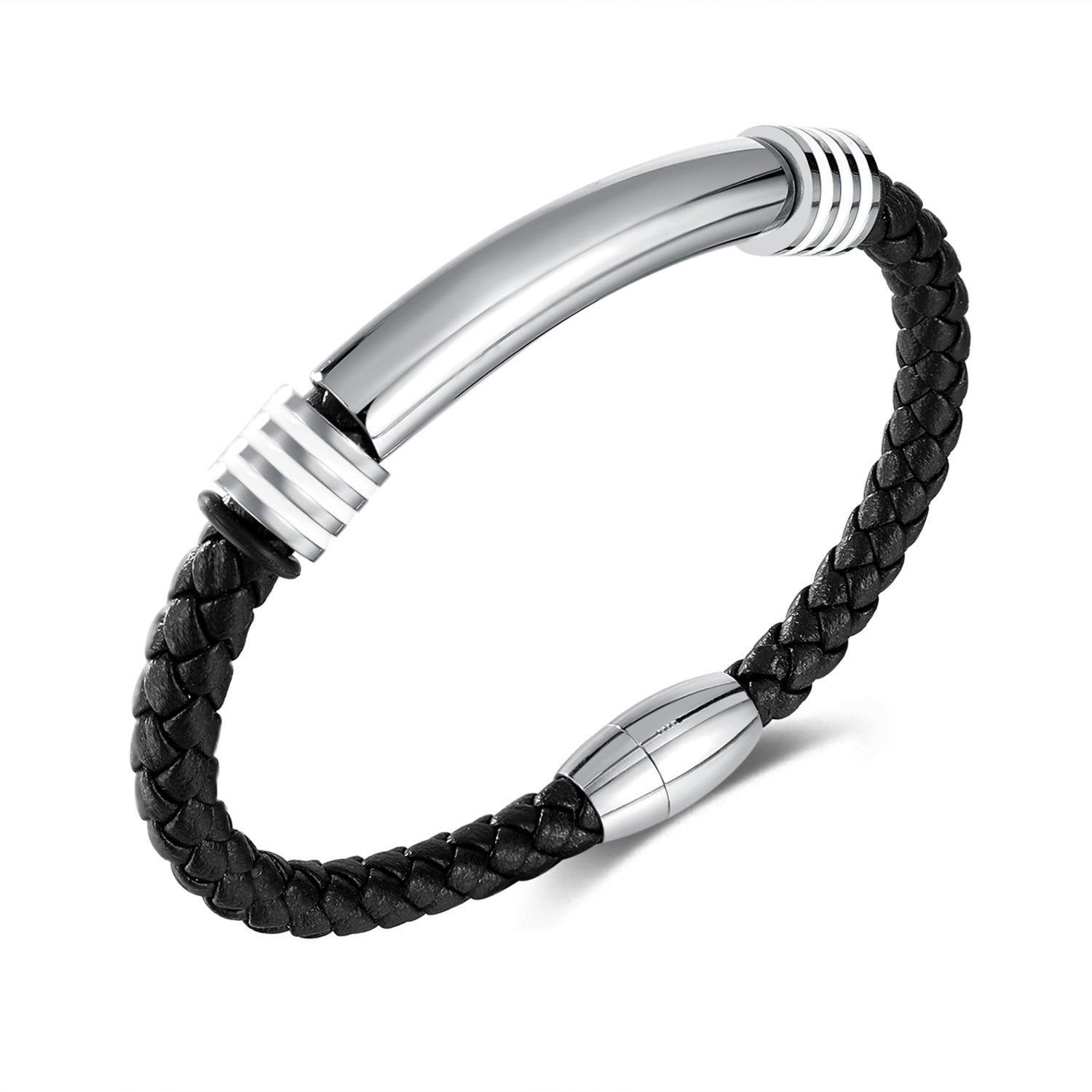 Leather and Stainless Steel Bracelet