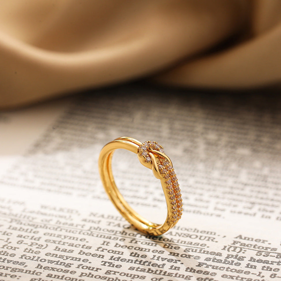 Anel Nó com Zircónia