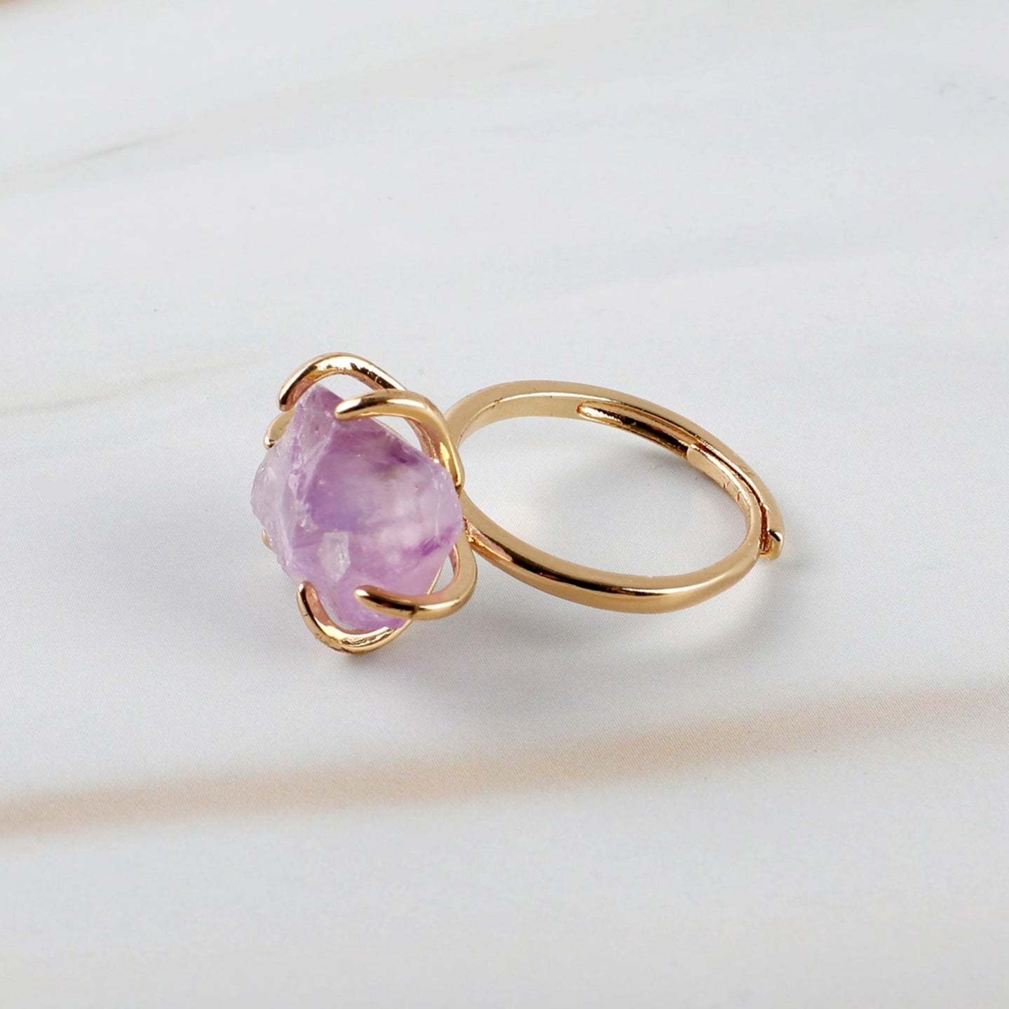 Crystal and Natural Stone Ring
