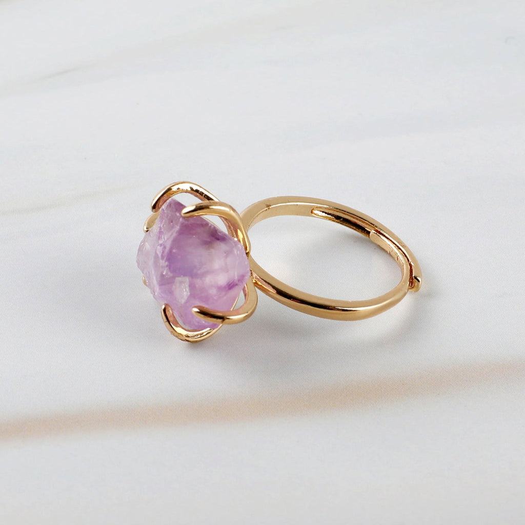 Anel de Cristal e Pedra Natural