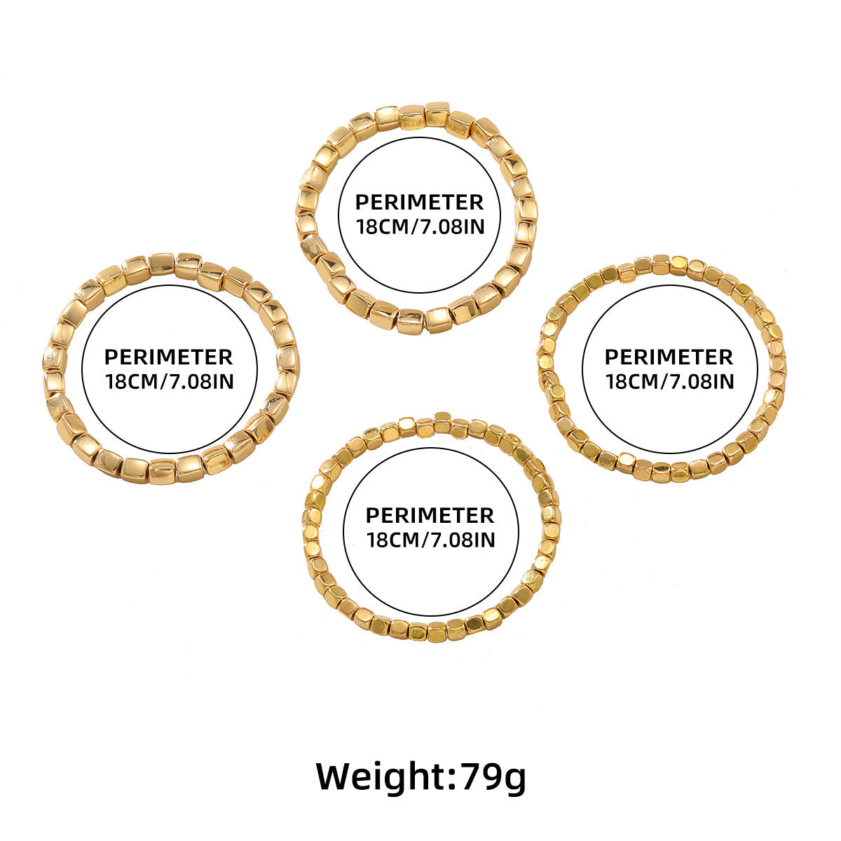 Conjunto de 4 Pulseiras Minimalistas