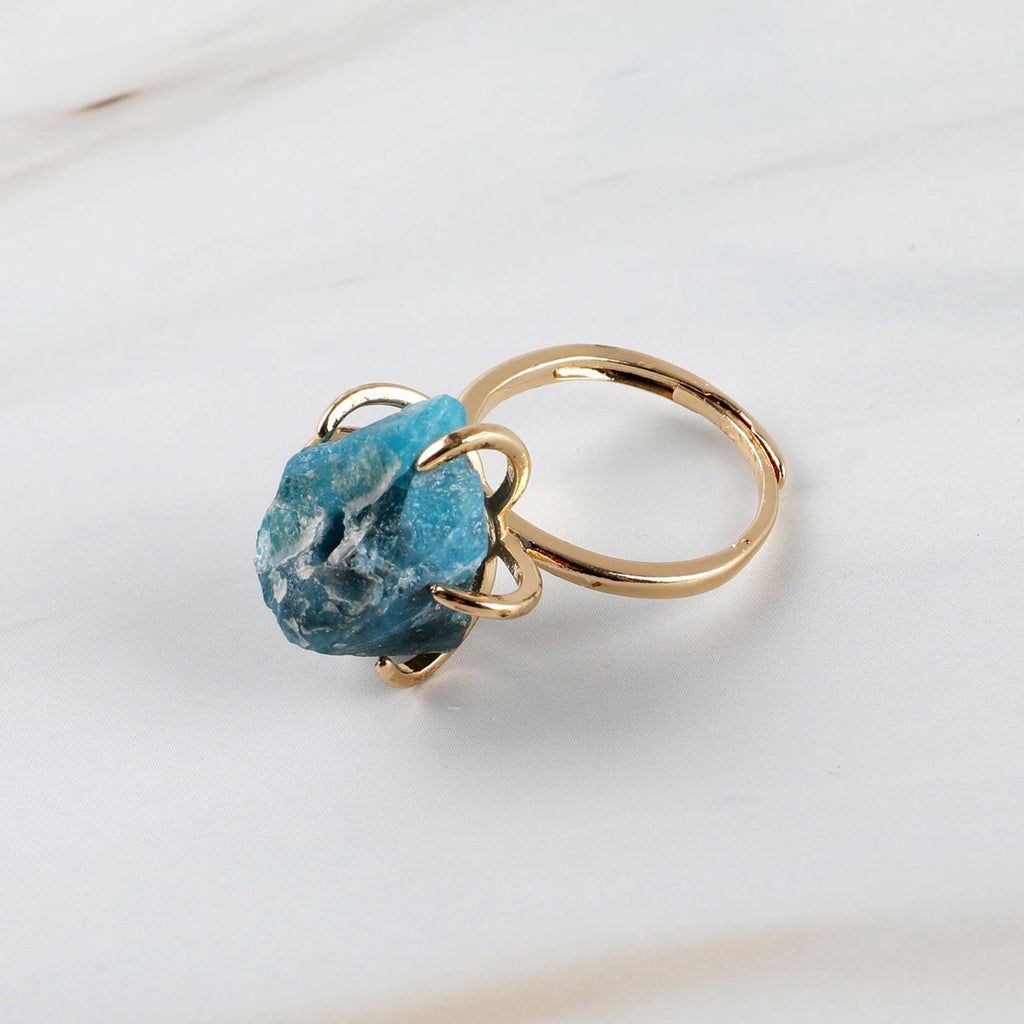 Anel de Cristal e Pedra Natural