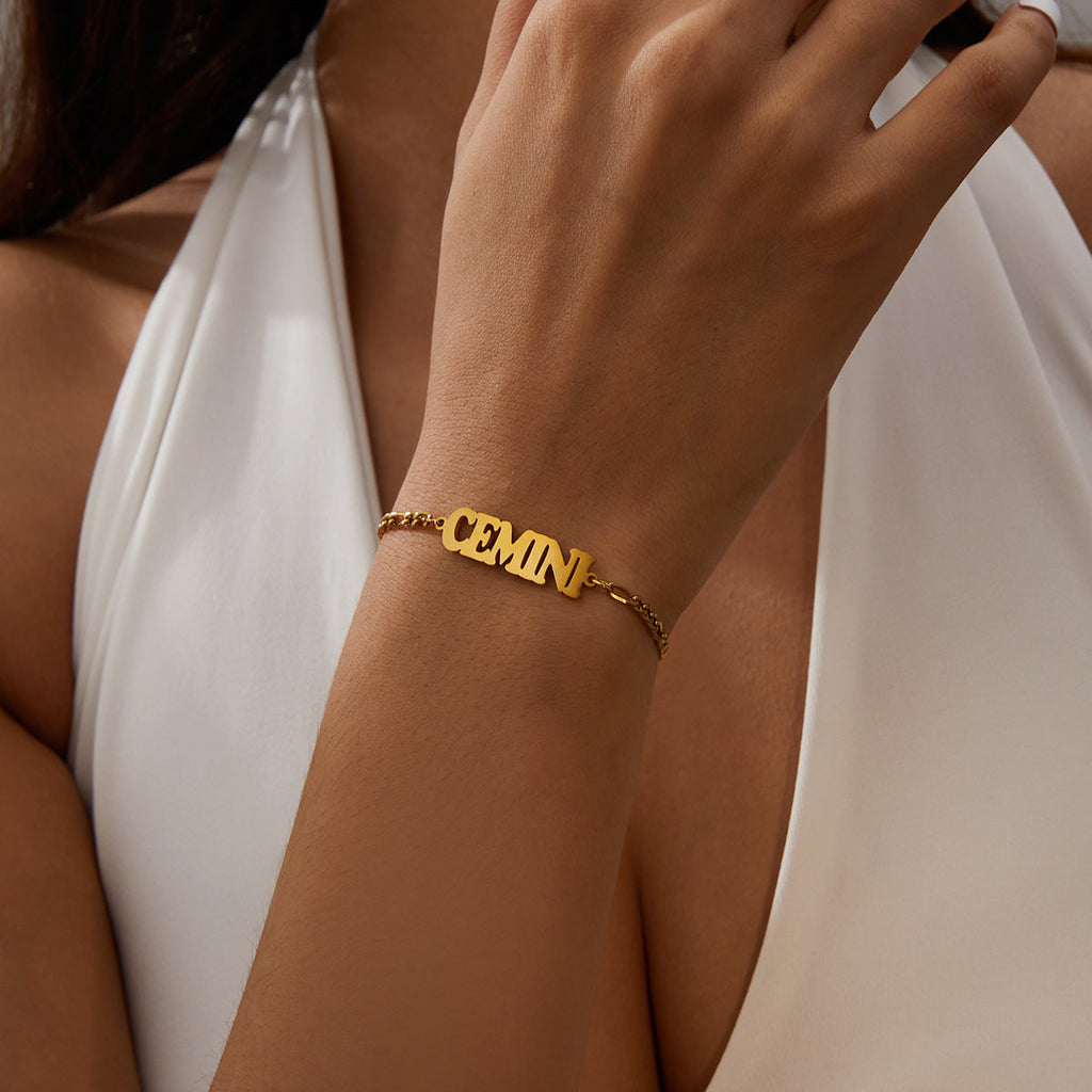 Pulseira Zodíaco em Aço Inoxidável