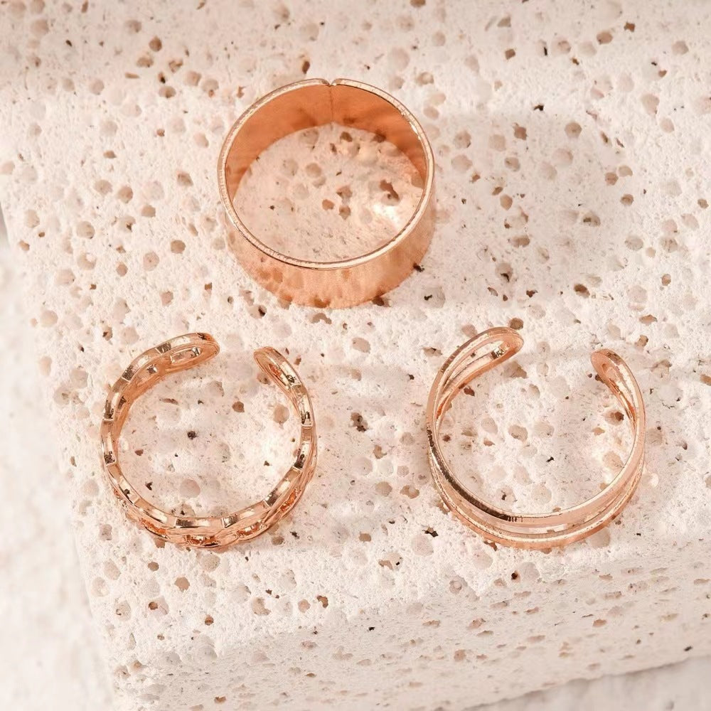 Conjunto de 3 Anéis Vintage