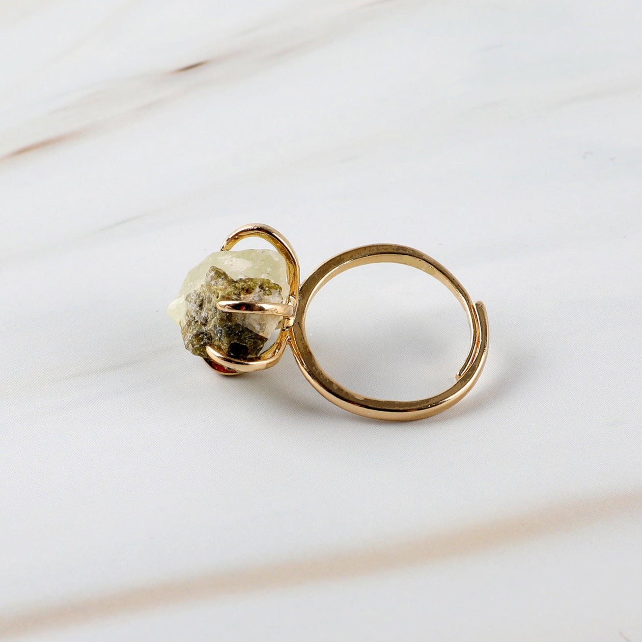 Crystal and Natural Stone Ring