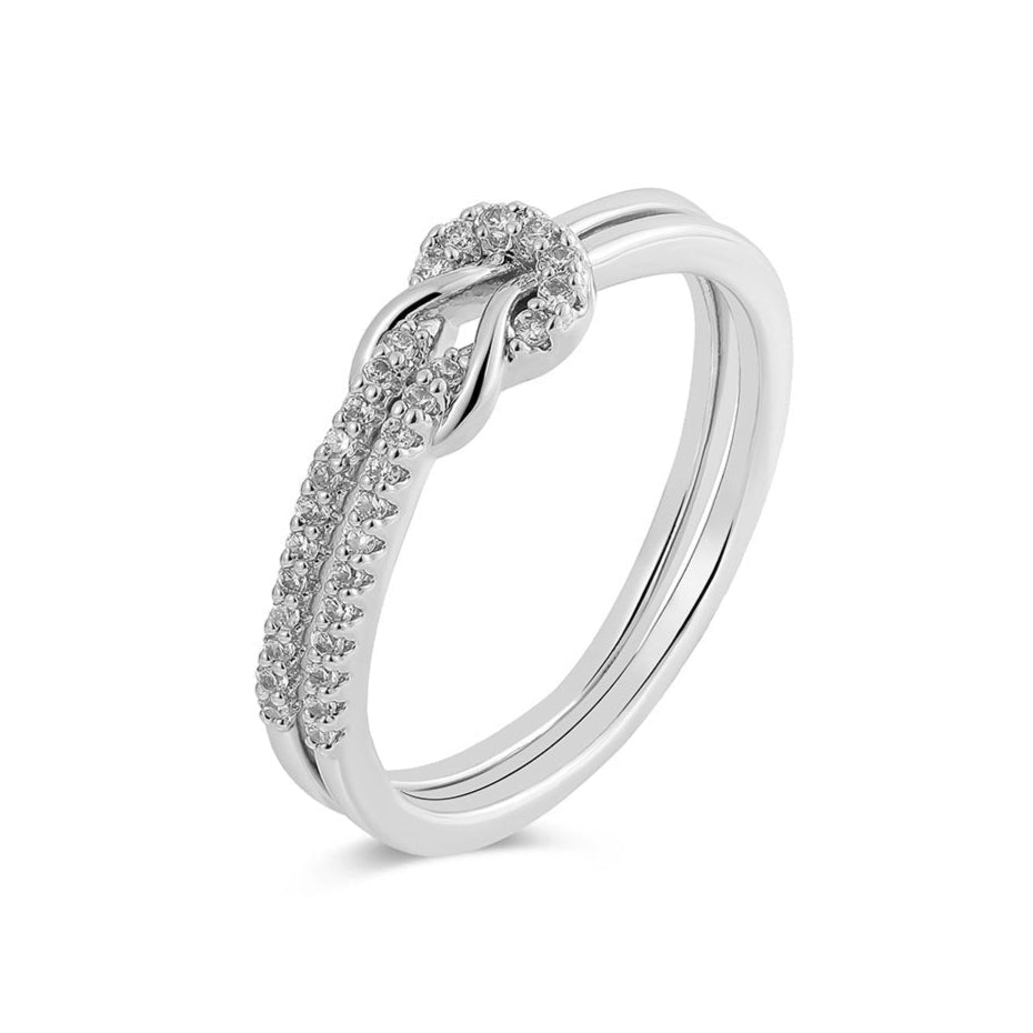 Anel Nó com Zircónia