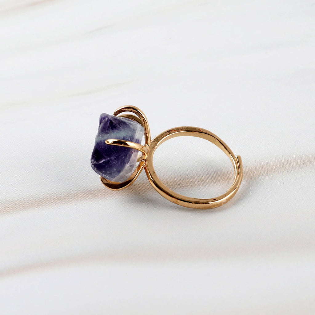 Anel de Cristal e Pedra Natural