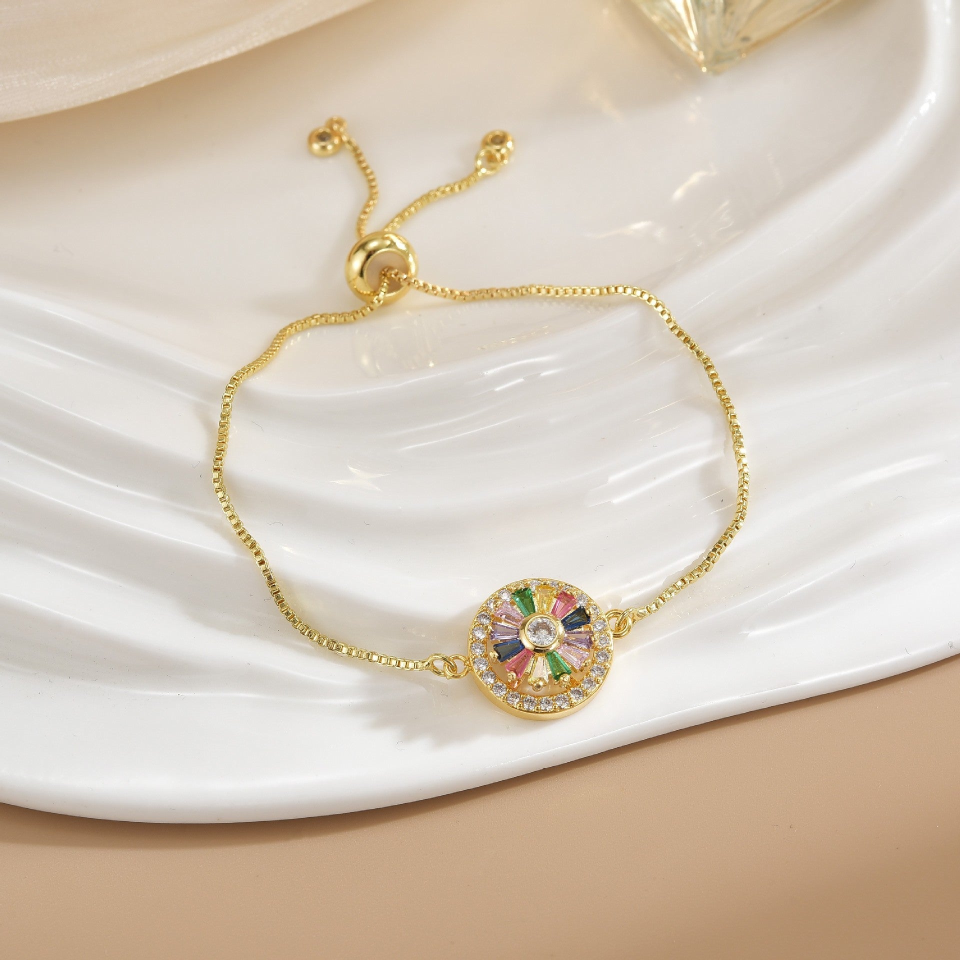 Flower Bracelet with Cubic Zirconia