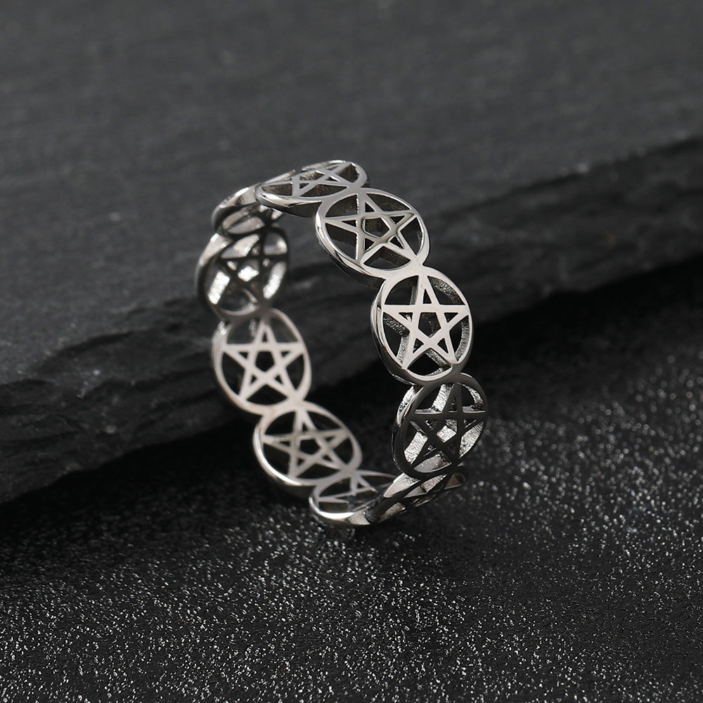 Stainless Steel Pentagram Ring