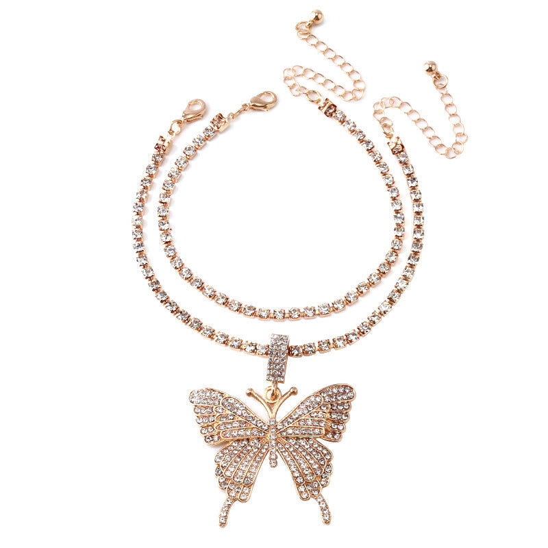 Butterfly bracelet with cubic zirconia.