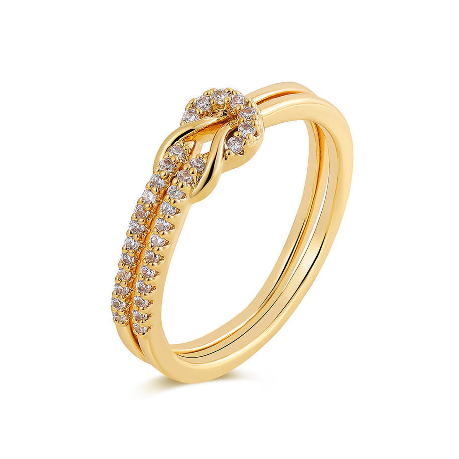 Anel Nó com Zircónia