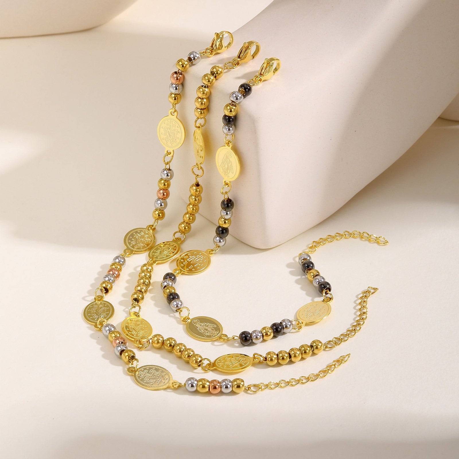 Pulseira Virgem Maria em Aço Inoxidável