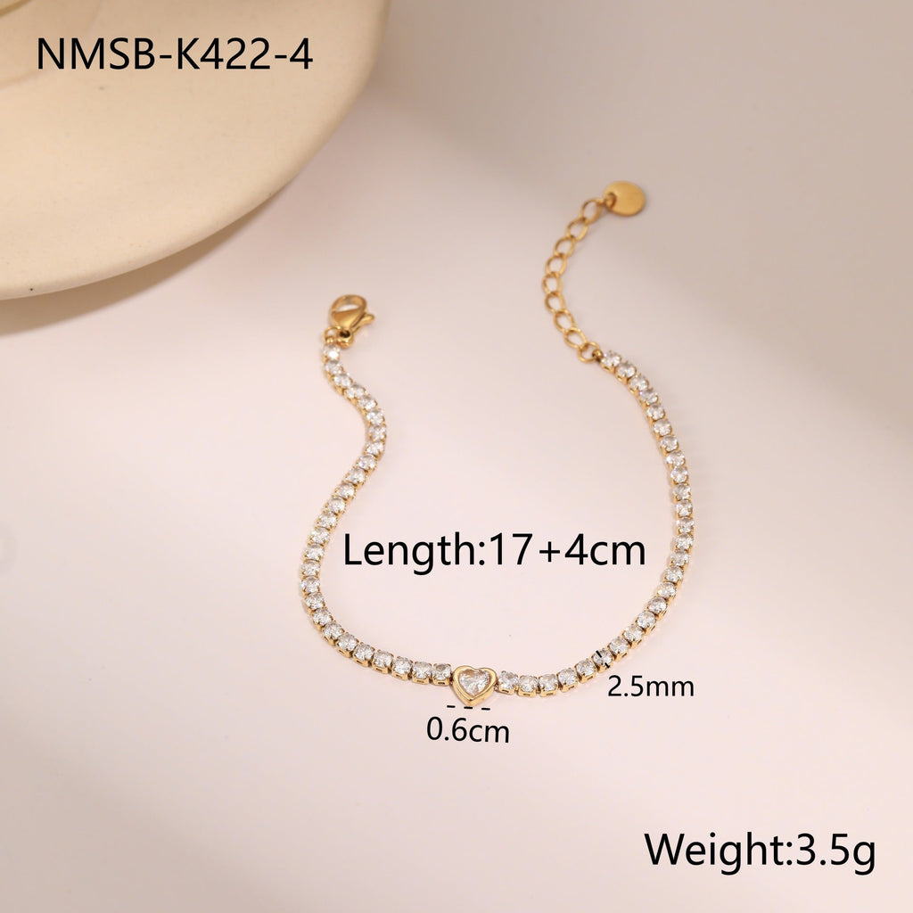 Pulsera de corazón de cristal