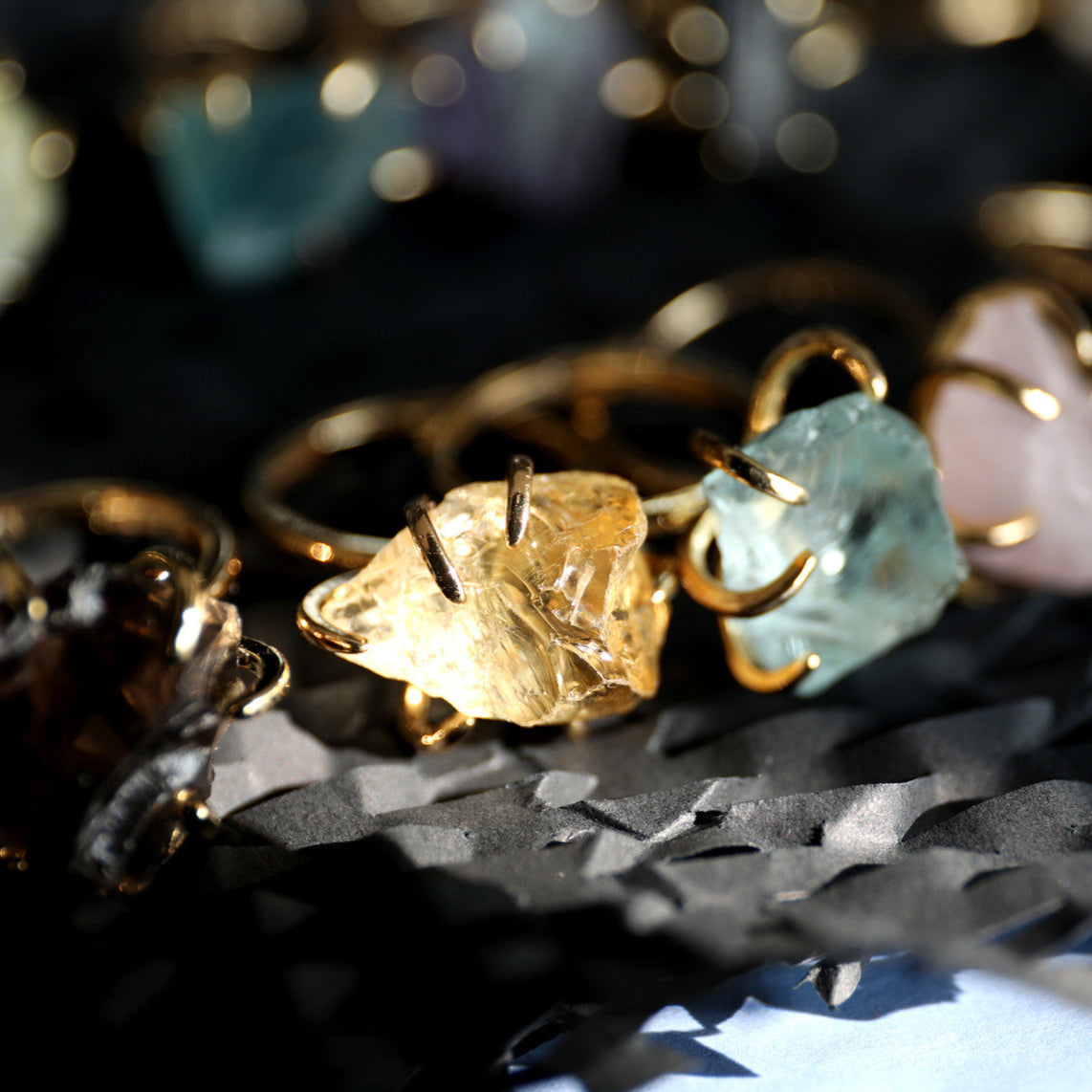 Crystal and Natural Stone Ring