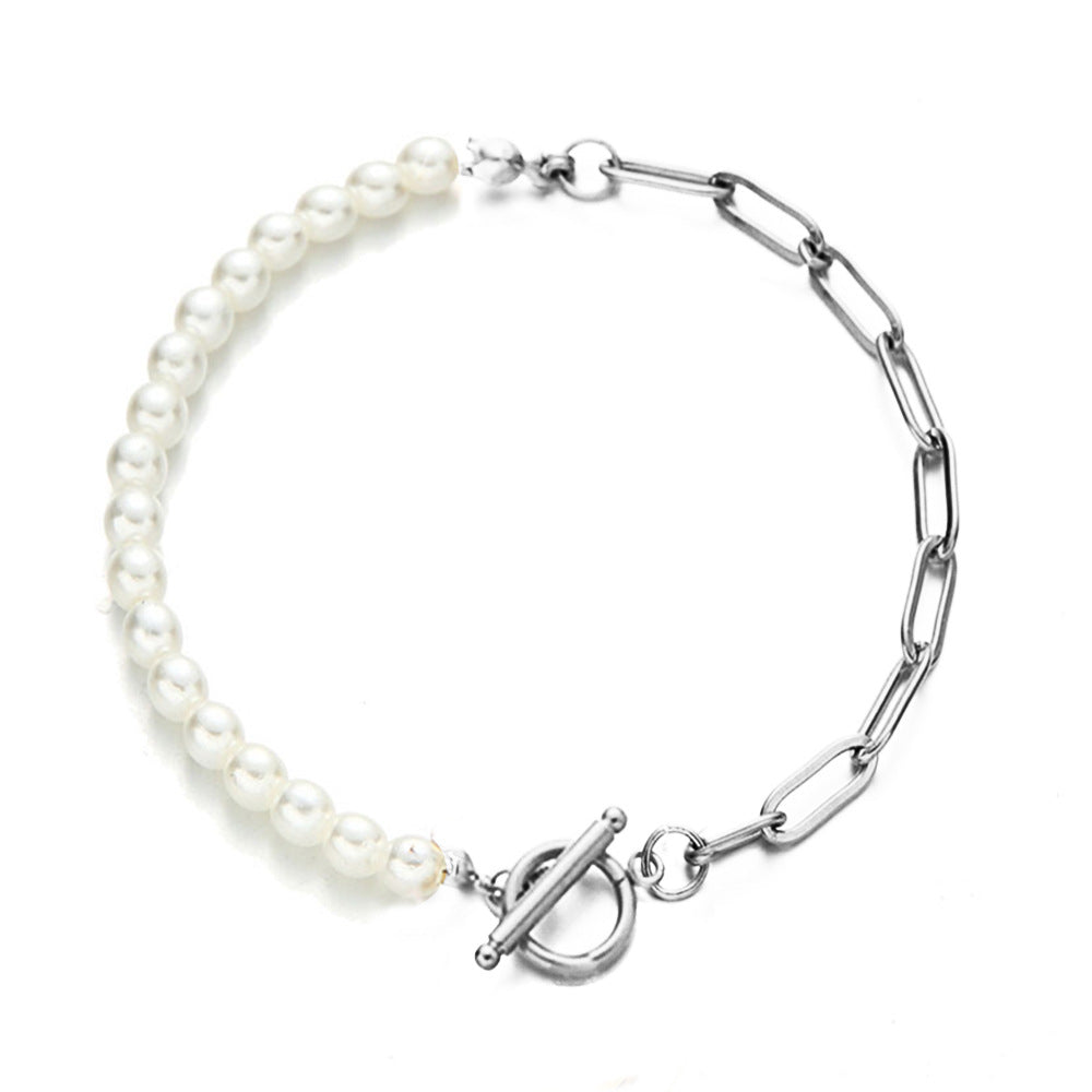 Pulseira Pérola em Aço Inoxidável