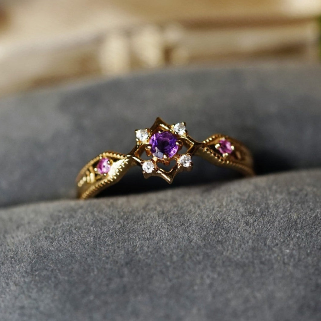 Retro Amethyst Ring