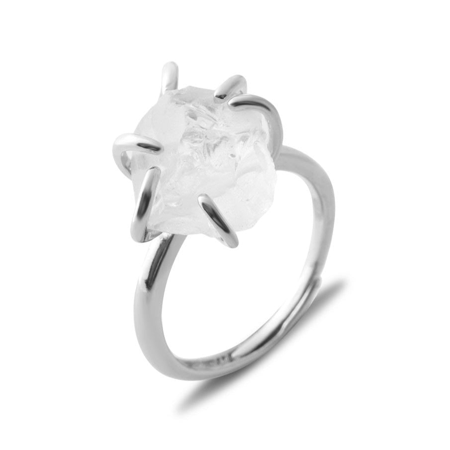 Anel de Cristal e Pedra Natural