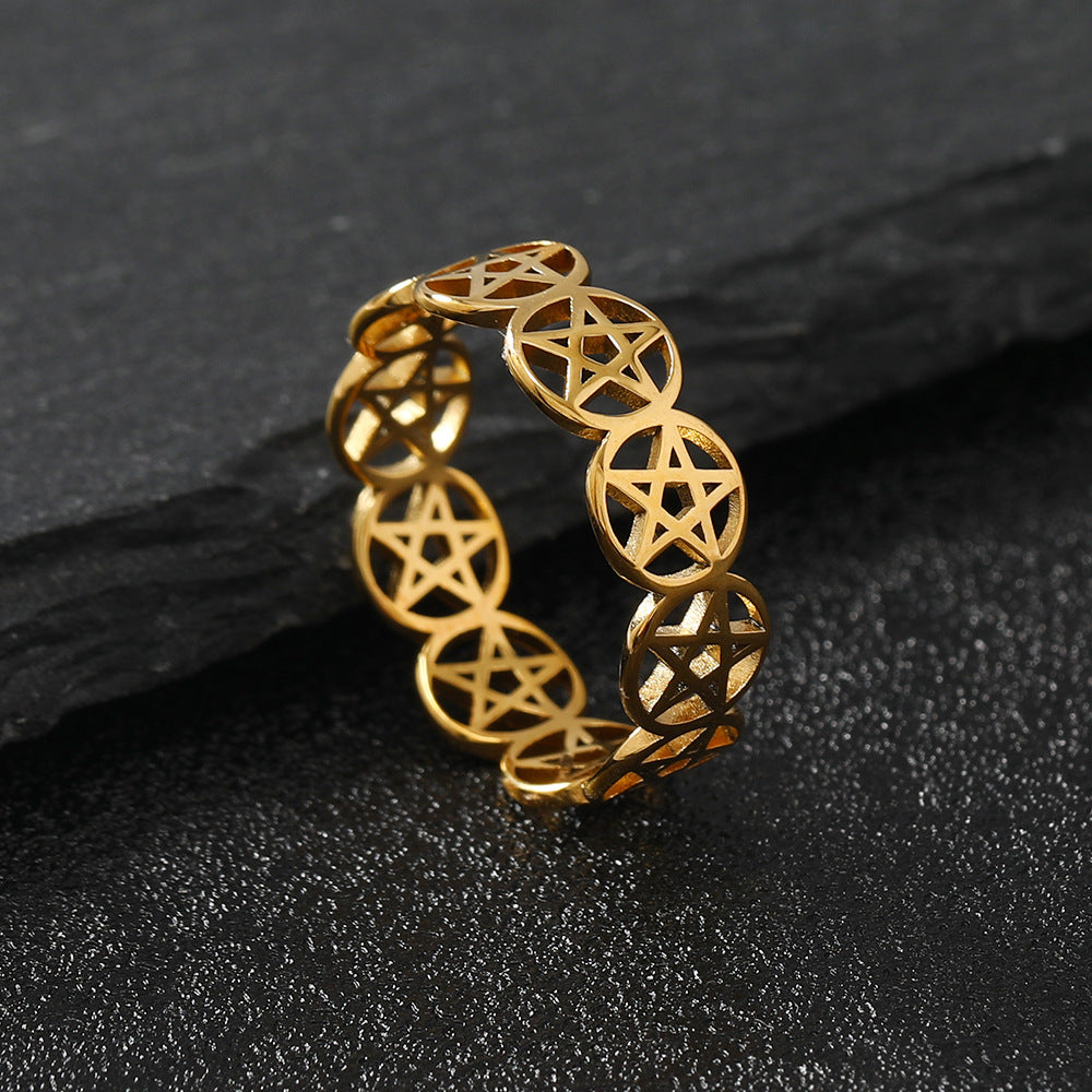 Stainless Steel Pentagram Ring