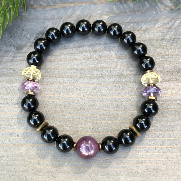 Obsidian Bracelet in Natural Stone