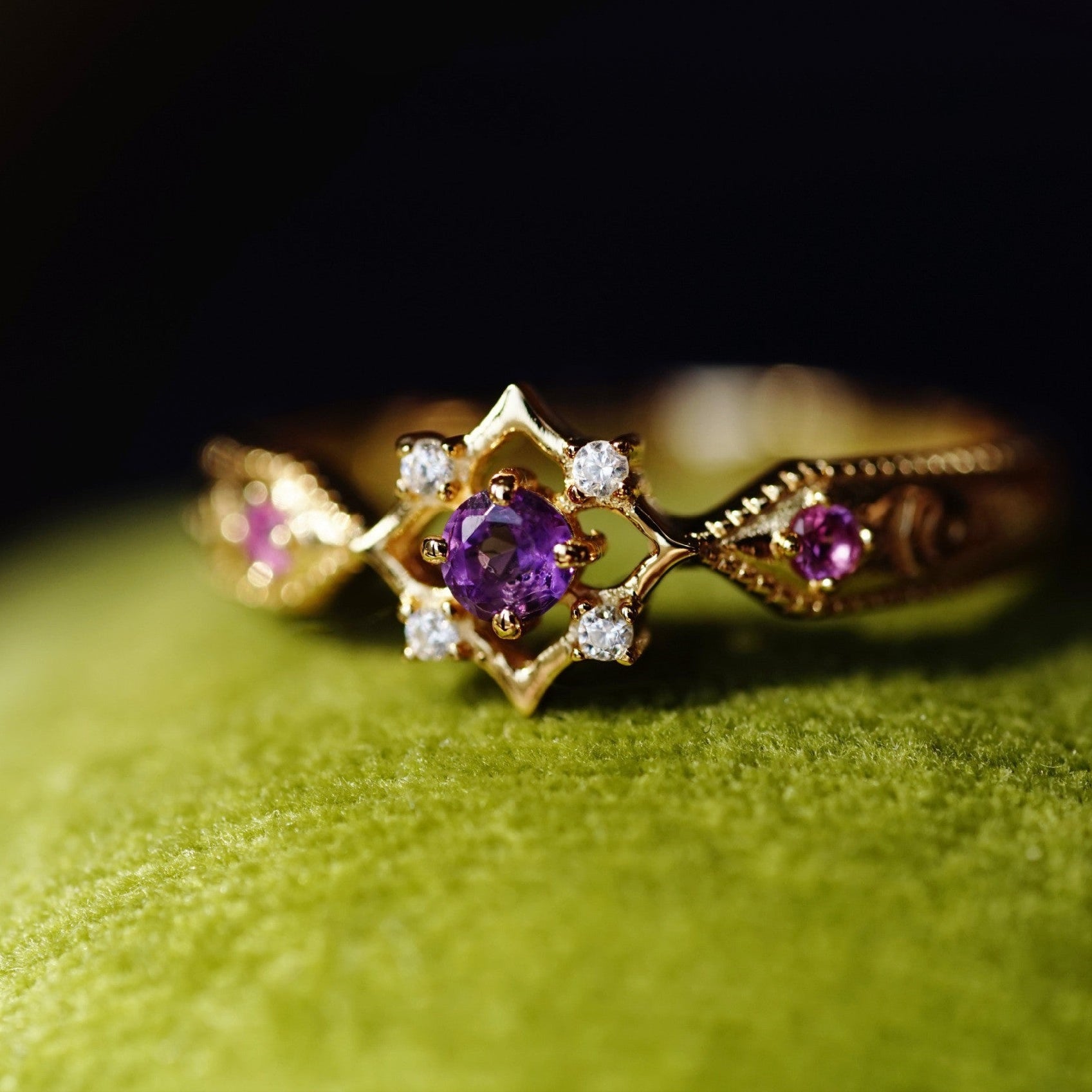 Retro Amethyst Ring