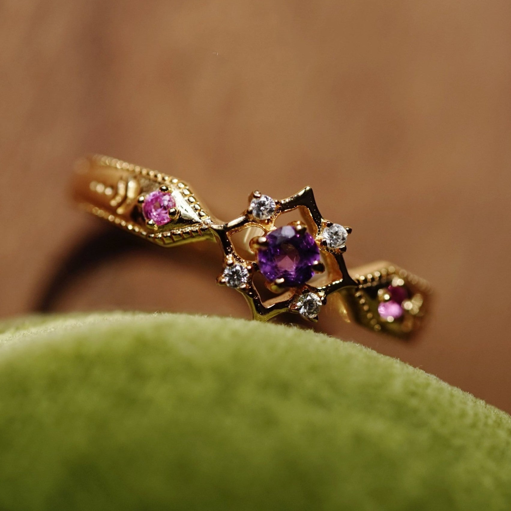Retro Amethyst Ring