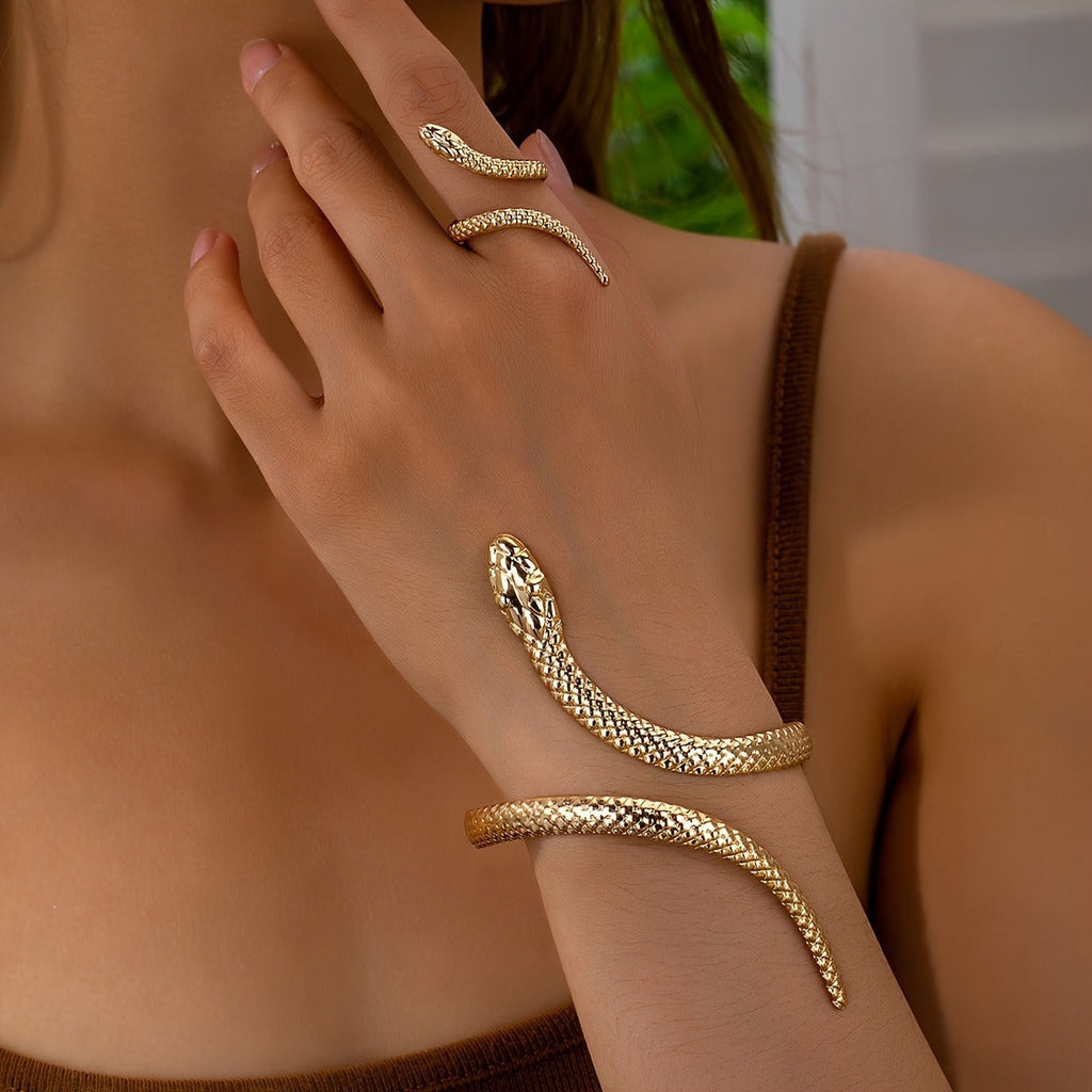 Pulsera y anillo de serpiente
