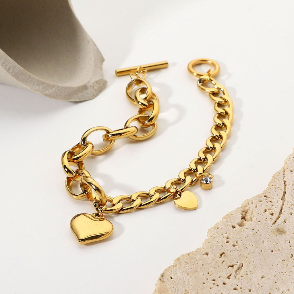 Pulseira de Corrente Cubana em Aço Inoxidável