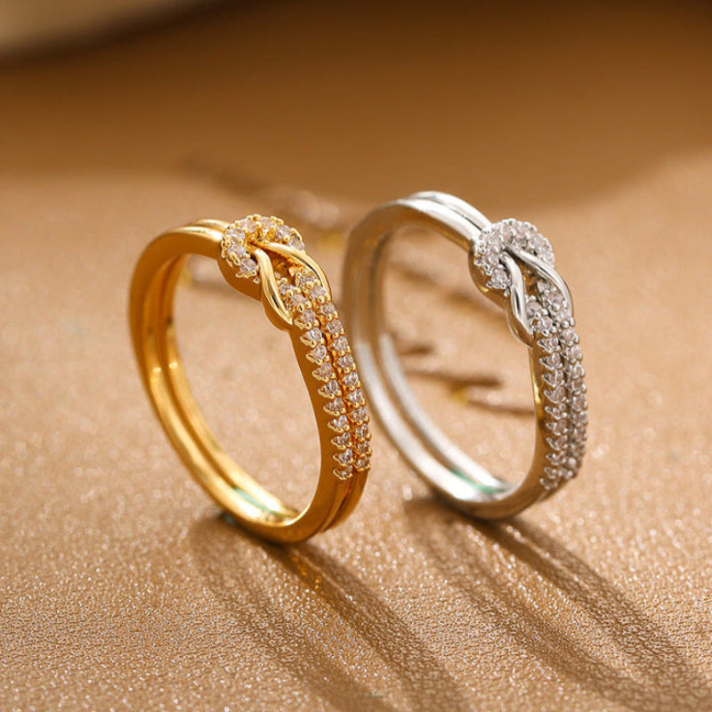 Anel Nó com Zircónia