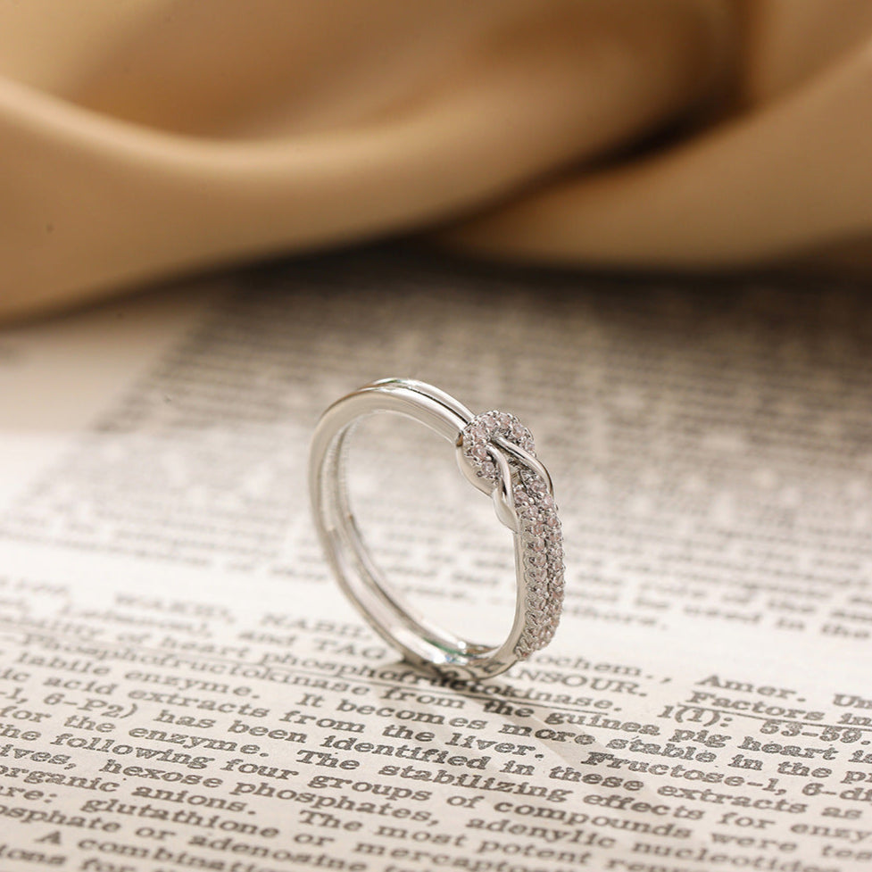 Anel Nó com Zircónia