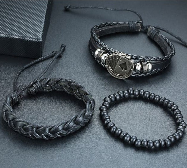 Pulseira Poker de Couro