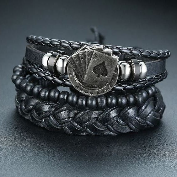 Pulseira Poker de Couro