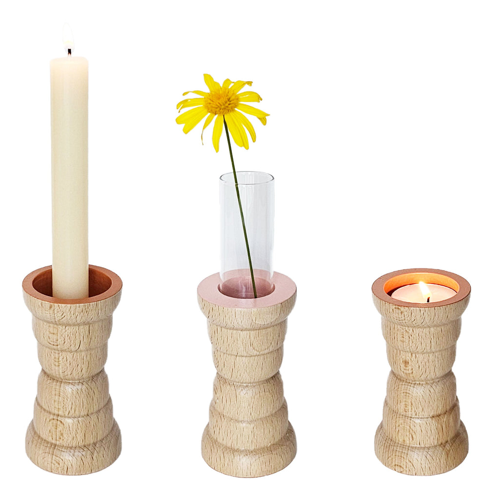 Vira 3 in 1 - Orange Finish - Candle Holder / Tea Light Holder / Vase