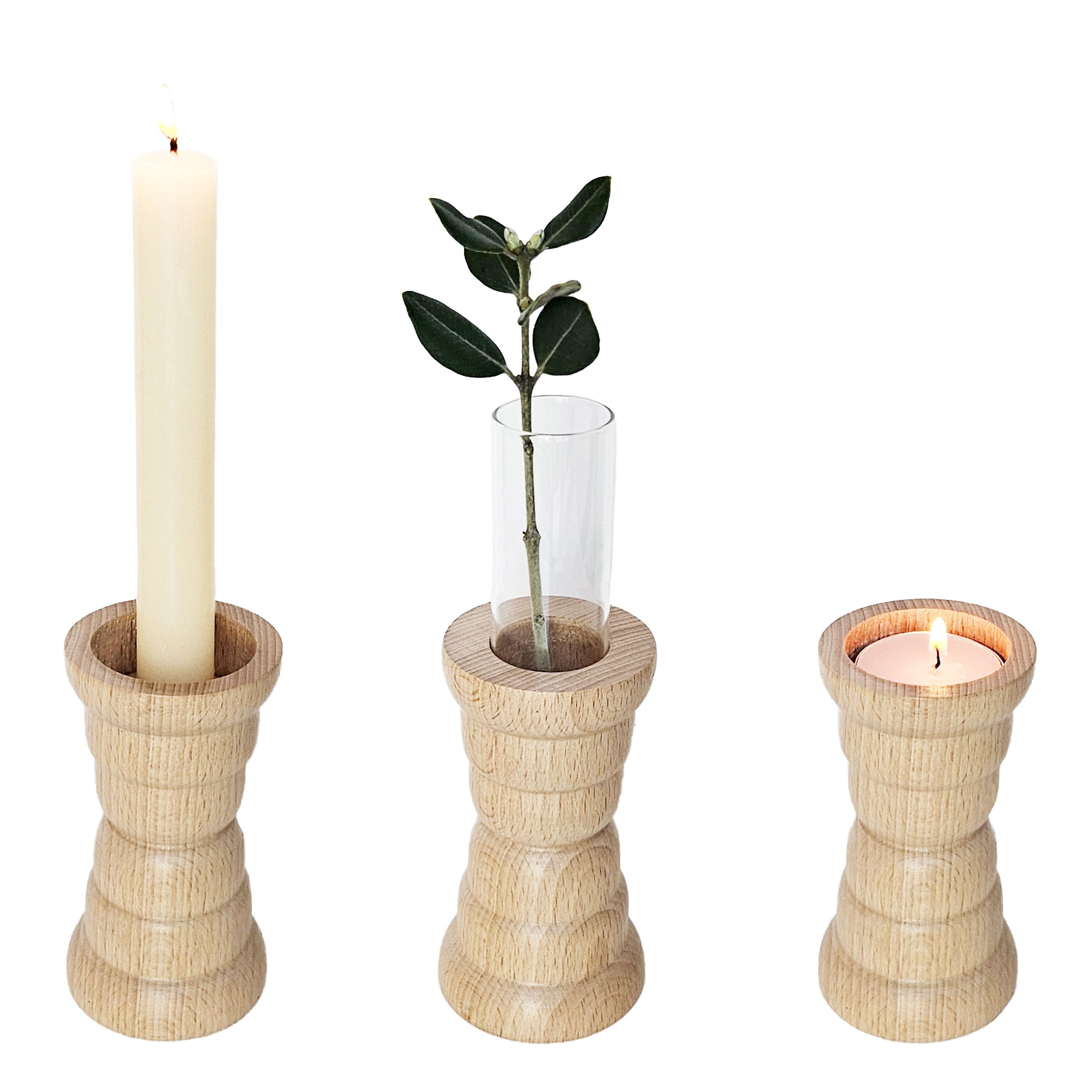 Vira 3 in 1 - Pure Wood II - Candle Holder / Tea Light Holder / Vase