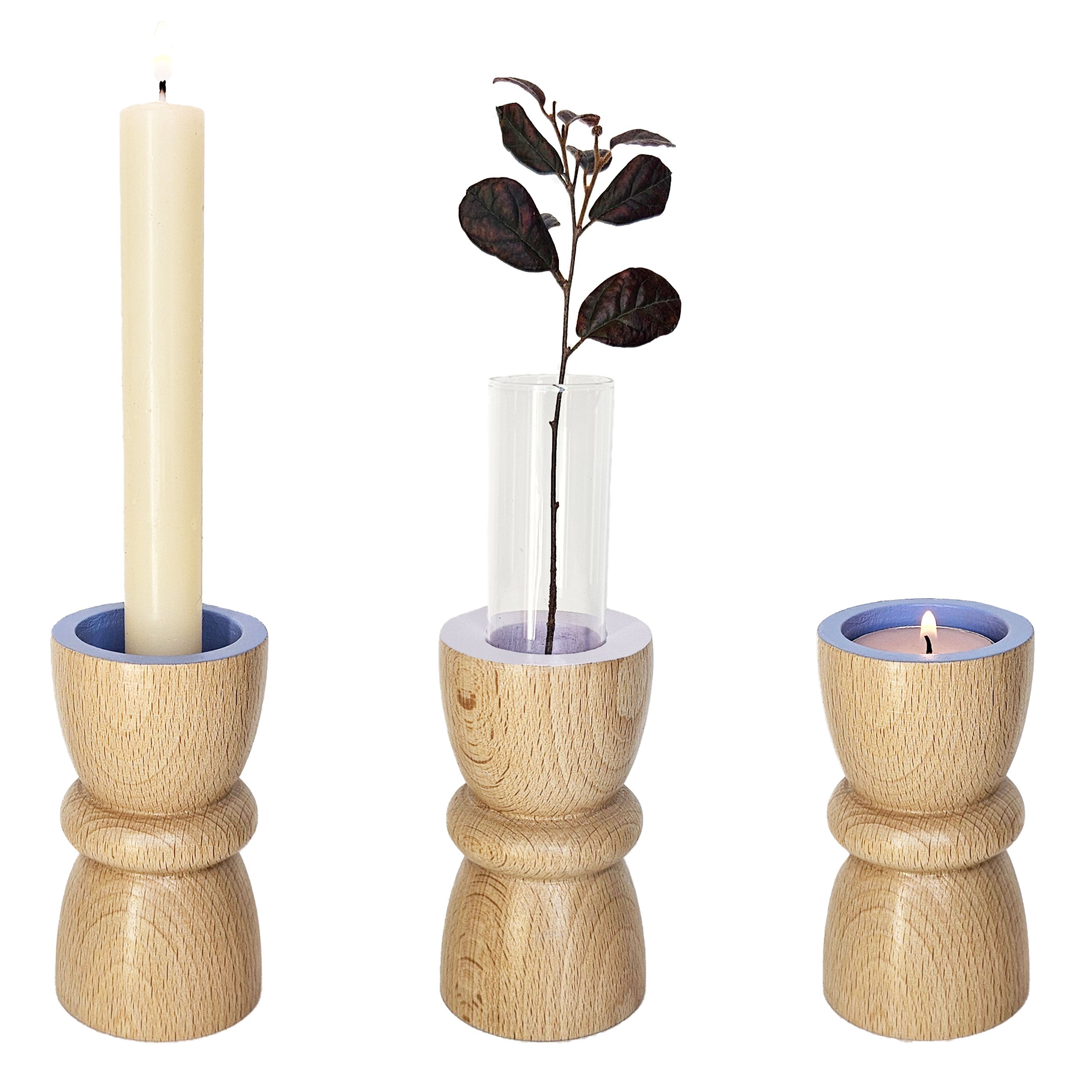 Vira 3 in 1 - Lavender Finish - Candle Holder / Tea Light Holder / Vase