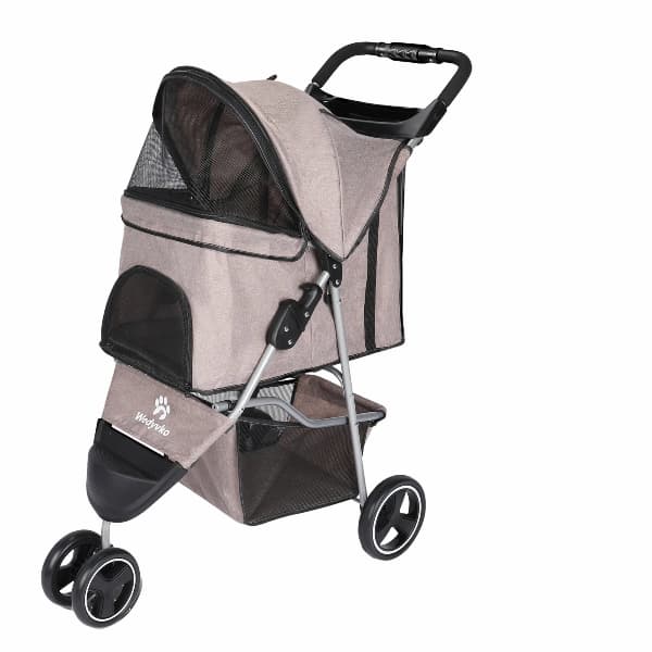 Luxury 3-Wheel Pet Stroller – Foldable Dog & Cat Pushchair with Storage Basket