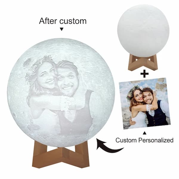 Personalized 3D Moon Lamp – Custom Pet Photo & Name Night Light | Heartfelt Pet Keepsake & Gift for Christmas