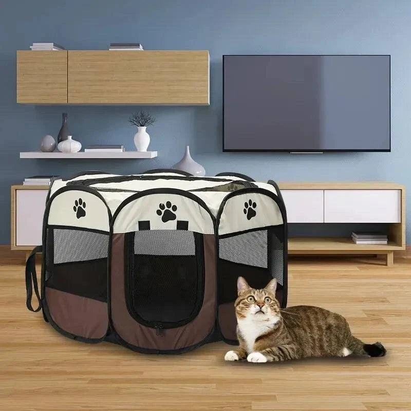 Portable Folding Pet Tent – Octagonal Outdoor & Indoor Pet Playpen
