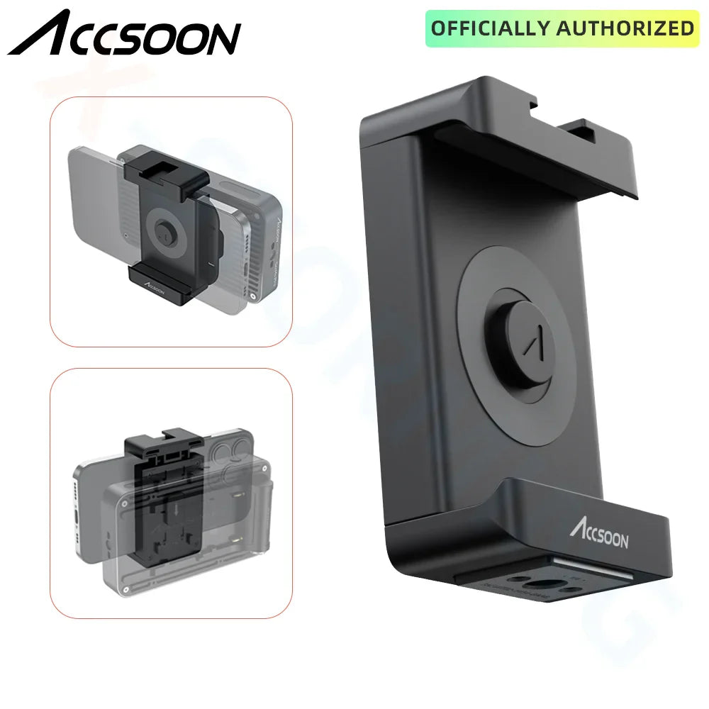 Accsoon accessories mobile phone holder supports Seemo, Seemo pro, Seemo 4K, with cold shoe interface and screw port