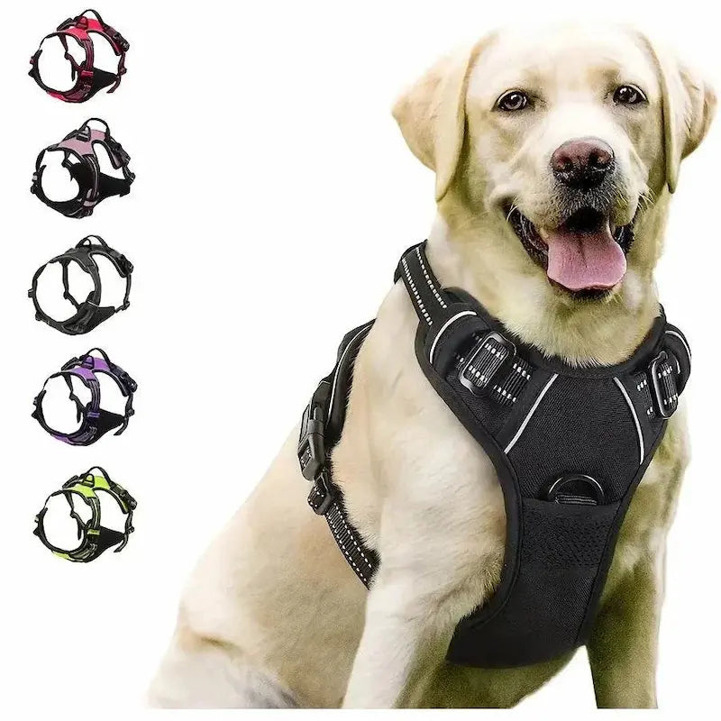 No Pull Dog Harness | Heavy-Duty Front Clip with Reflective Straps & Easy Control Handle for Large Dogs