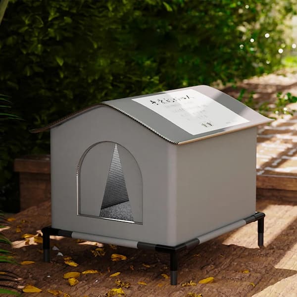 Outdoor Winter Cat Shelter – Waterproof Warm House with Night Glow Safety