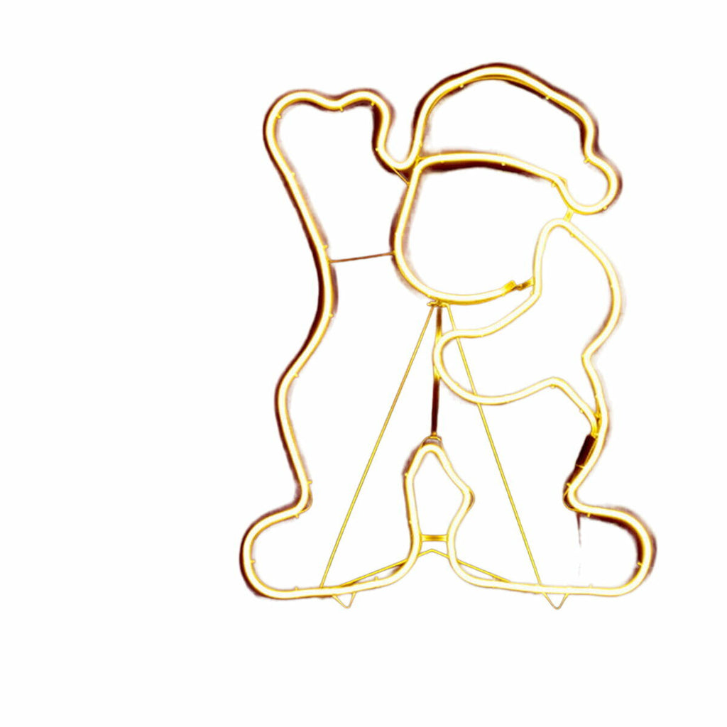 Yellow Santa Claus, Metal, Plastic, 39 x 14 x 51 cm