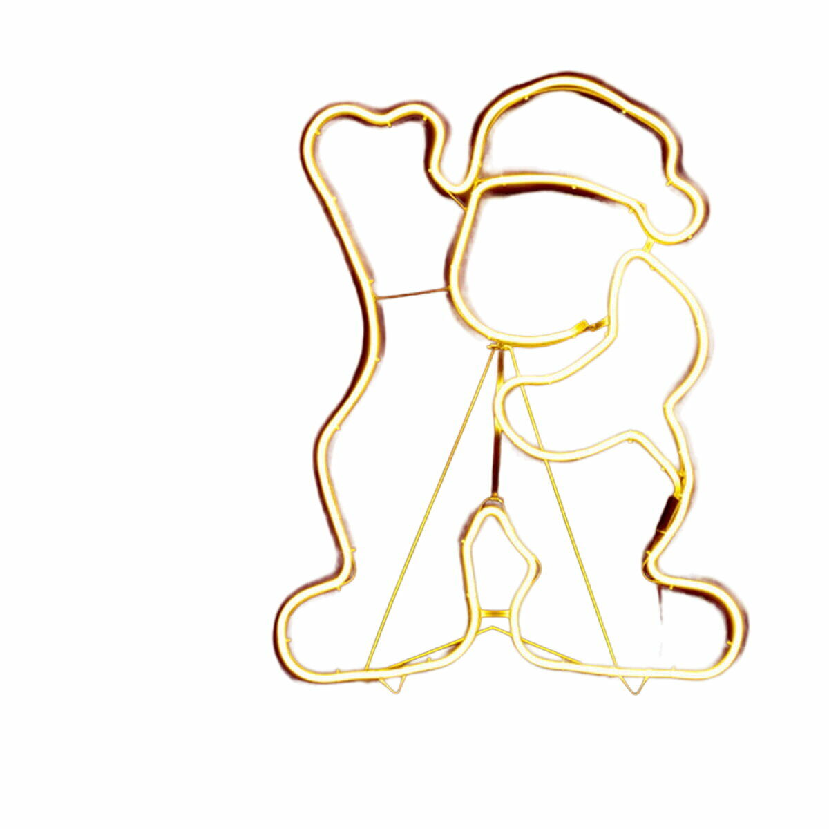 Yellow Santa Claus, Metal, Plastic, 39 x 14 x 51 cm