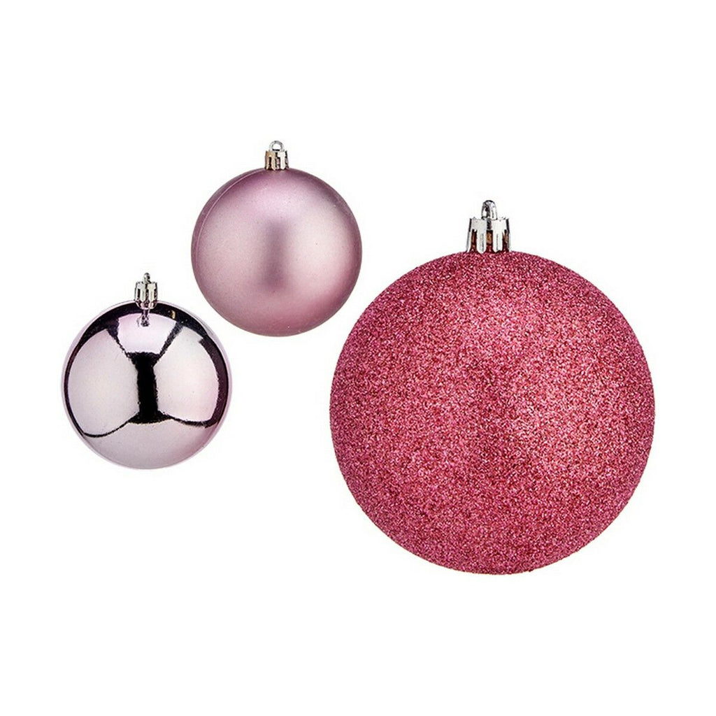 Krist+ 00788 Pink Plastic Christmas Ball Set Ø 8 cm (24 Units)